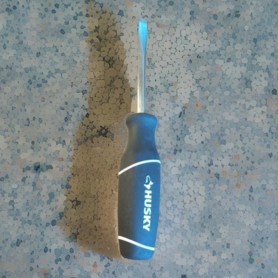 #ad Husky USA Black and white Square Shaft Slotted Flathead Screwdriver 1 4quot; x 4 #6 $15.25