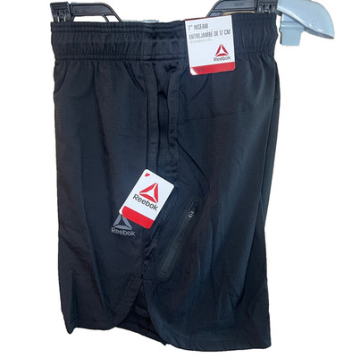 Reebok Men s Athletic Shorts XL Black 7  Inseam Gym Training Workout NWT