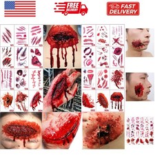 Halloween tattoo stickers, wound, simulated tattoo, scar stickers, knife simu...