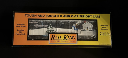 Tren MTH 30-74038 Rail King O-27 2002 Felices Fiestas Navidad Muñeco de Nieve Box Car | Zustand: New