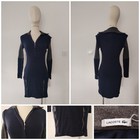 ROBE JUPE CHAUDE BLEU MARINE/GRIS VINTAGE FEMME LACOSTE TAILLE 36 TBE