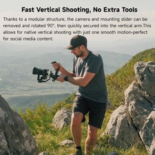 Feiyu SCORP 3 Camera Gimbal Stabilizer w/ Detachable Remote Handle & AI Tracking — image 4
