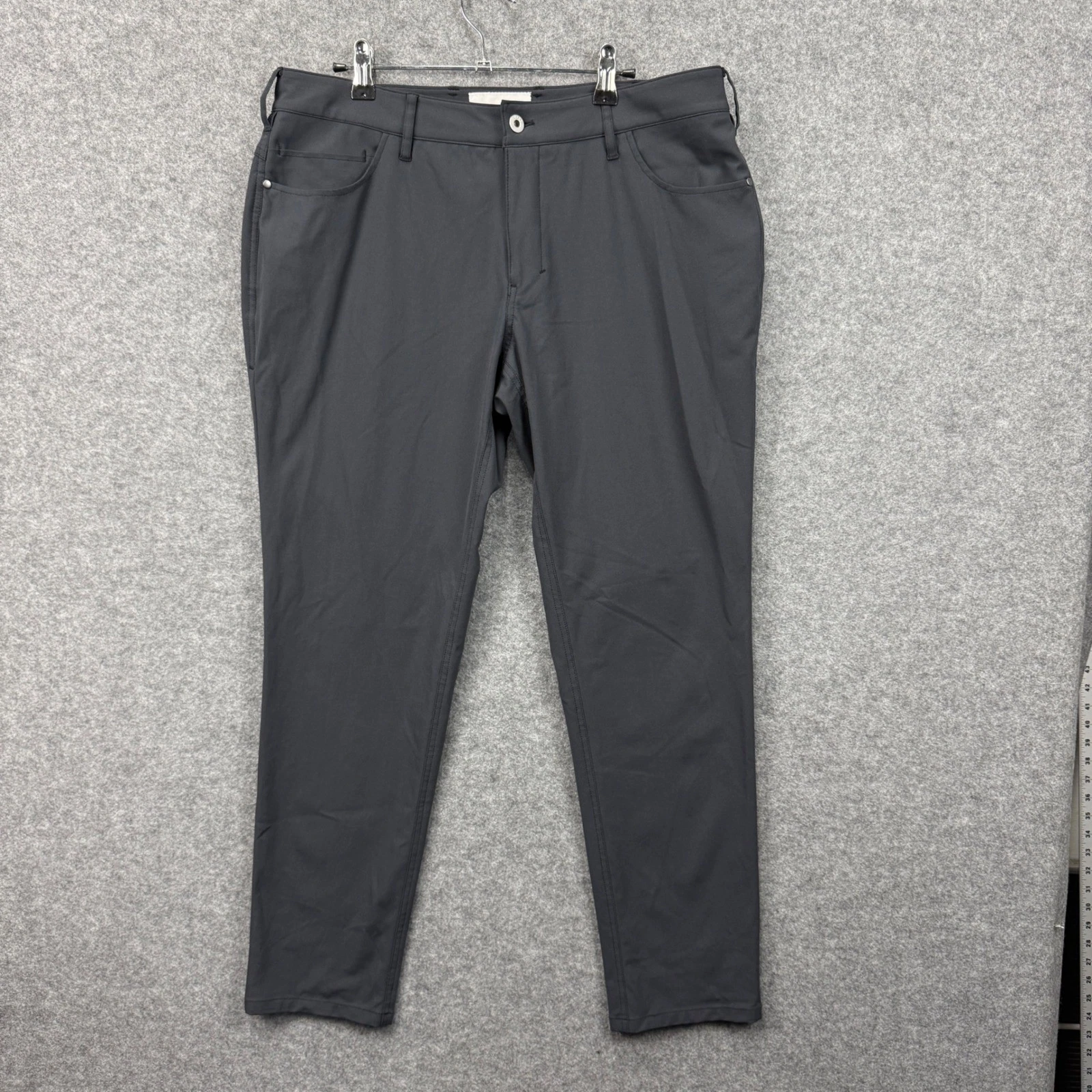 Sene Mens Technical Pants Charcoal Gray Stretch Performance Chino 36 x 28