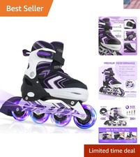 Adjustable Inline Skates for Girls and Boys with Full Light up Wheels, Beginn...