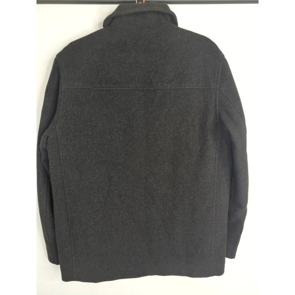 Chaquetas de lana lisa de manga larga con cremallera completa gris oscuro talla pequeña Alfani para hombre Foto 4 de 4