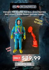 Vintage 1989 Kenner The Real Ghostbusters Ray Stantz with Super Fright Features