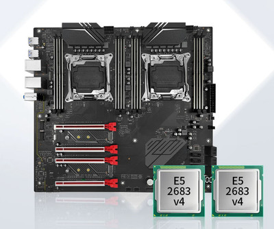 X99-D8 Dual CPU Motherboard 2x Intel Xeon E5-2683 v4 LGA2011-3
