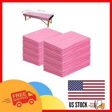 100 PCS Pink Disposable Massage Table Sheets - Ultra-Thin  Breathable Design