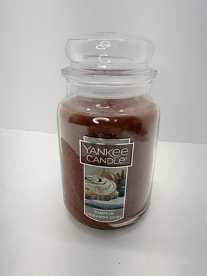 New Yankee Candle Glass Pumpkin Cinnamon Swirl Original Jar Candle 22oz