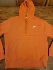 Nike Hoodie Medium Orange Cotton Pullover