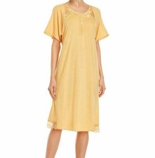 La Perla Villa Toscana Maharani Nightgown XS Yellow Lace Trim Short Sleeves