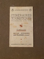 Piantina Vintage Itineraires Touristiques, Milano Bergamo San Pellegrino Anni 60