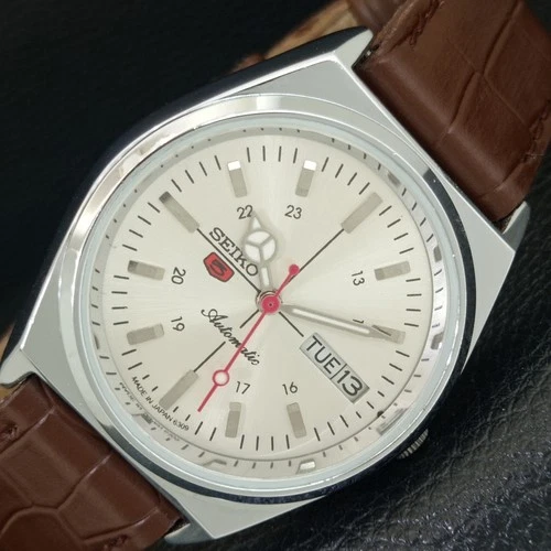 JAPAN VINTAGE REFURBISHED SEIKO 5 AUTOMATIC 6309A MENS SILVER WATCH a442892-1