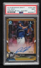 2018 Bowman Draft Chrome Pick Gold Refractor 36/50 Joe Gray PSA 9 MINT Auto 3pb