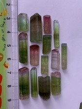 Natural Bicolor Tourmaline Crystals Lot Paprok, Afghanistan Tourmaline Crystals.