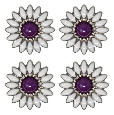 1-1/4'' Set of 4 Purple Western Tack Belt Bag Jewelry Conchos Screw BackCO08