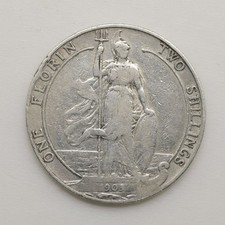 1903 Edward VII Silver Florin – Two Shillings – Classic Britannia Type
