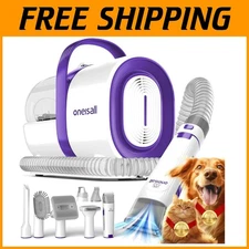 Dog Grooming Vacuum Kit, Pet Clippers & Nail Grinder, Purple