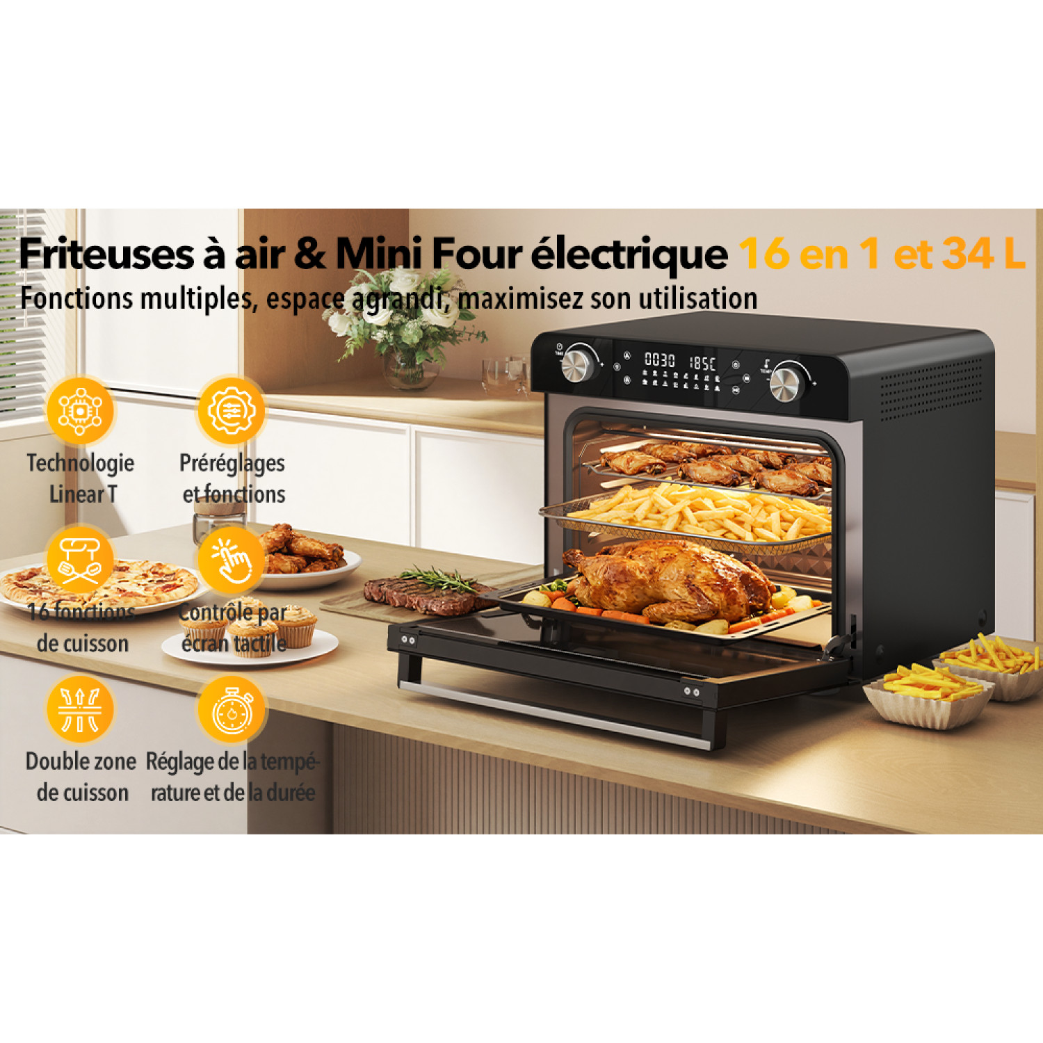 friteuse air chaud posable – vue détaillée