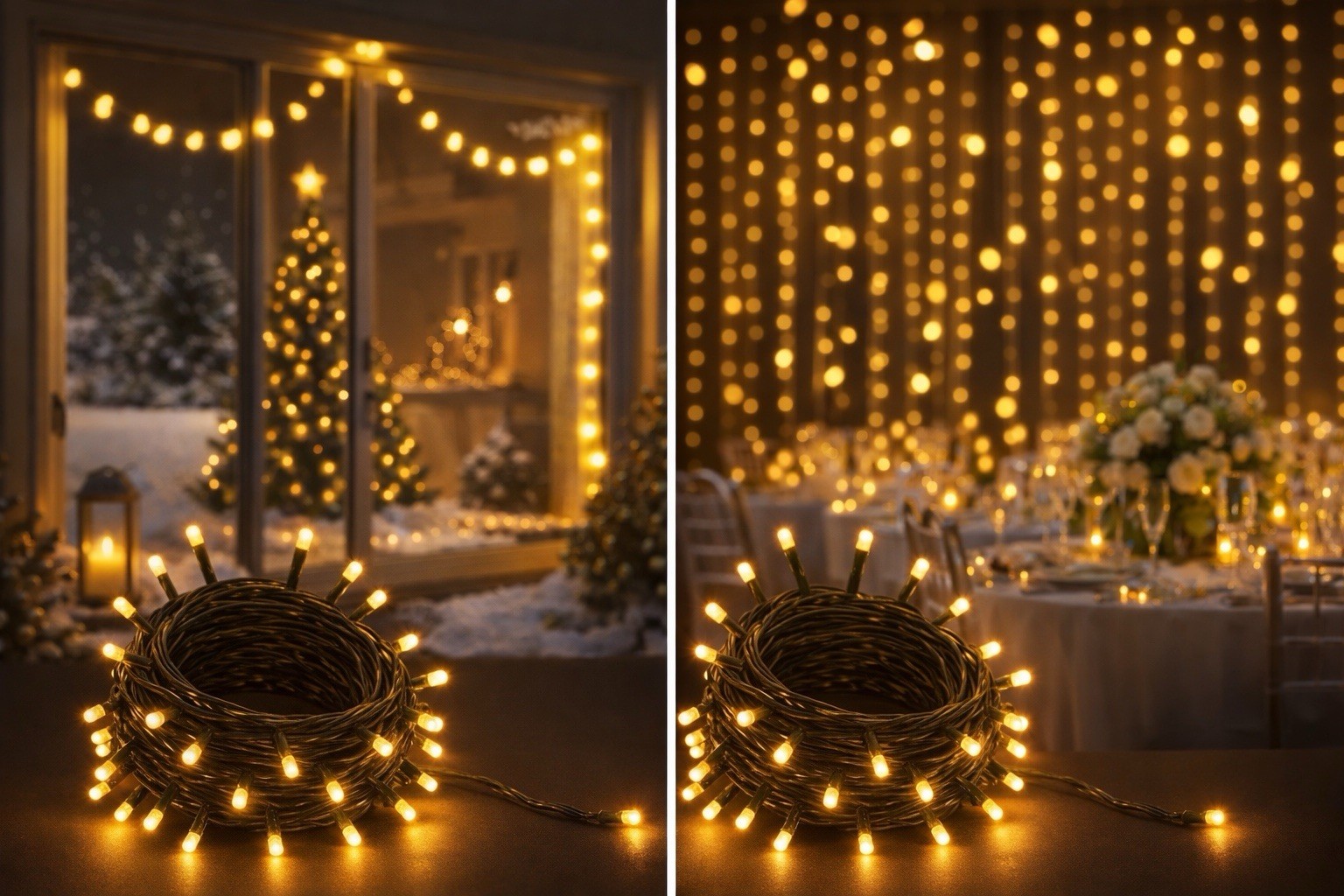 Guirlande lumineuse LED jaune chaud intérieur et extérieur 10m