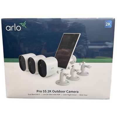 Arlo Pro 5S 2K Spotlight Camera 3 Pack With Solar Panel VMK4360P