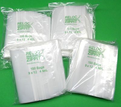 Reloc Zippit Bag 9"X 12" Clear 4Mil Reclosable Thick Bags Heavy Duty Zip Seal Lo - Foto 4