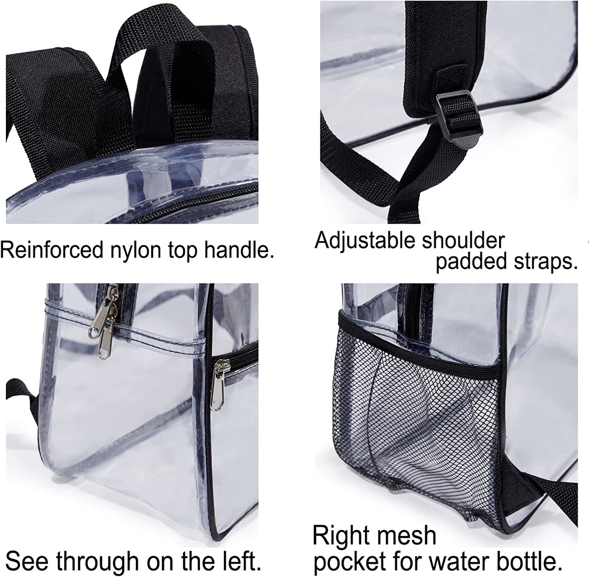 Mini Clear Backpack 12"X6"X12" Stadium Approved See through Bag Waterproof  PVC | eBay