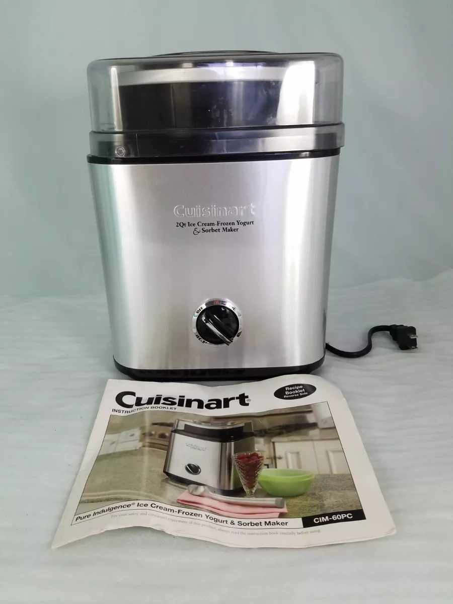 Cuisinart 2 Quart Ice Cream Frozen Yogurt Sorbet Maker Model CIM 60 Tested  GUC