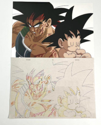 Dragon Ball Bardock & Son Goku Art Sheet A4 Akira Toriyama japan