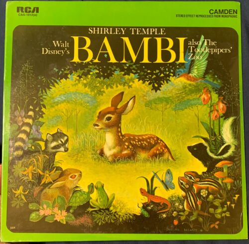 Grabación LP de vinilo Walt Disney's Bambi Shirley Temple 1960 RCA Camden CAS-1012(e)* - Imagen 1 de 2