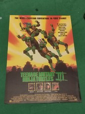 Teenage mutant ninja turtles 3 III Mini quad poster original cinema