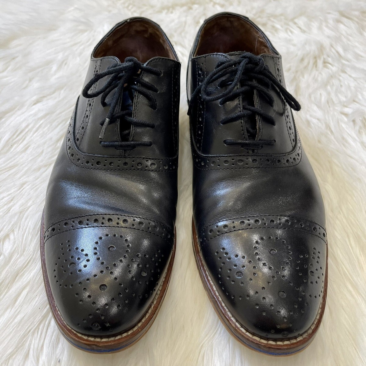Johnston & Murphy Conard Oxford Dress Shoes Cap Toe Black Size 12 Men main image 4