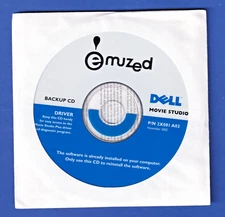 DELL Movie Studio Emuzed Backup CD Driver NEW With Key November 2002