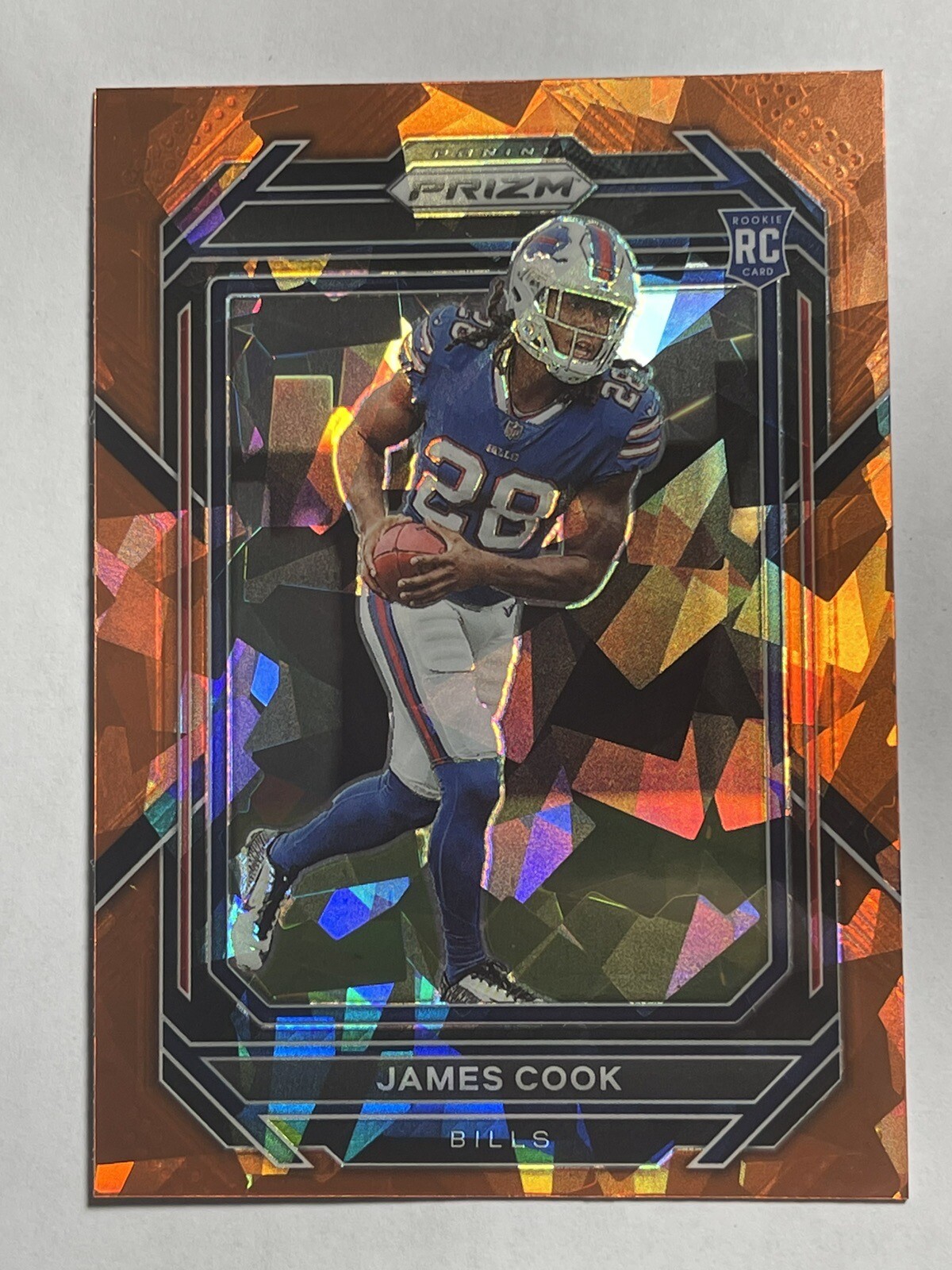 2022 Panini Prizm James Cook Orange Cracked Ice SP Fanatics Rookie RC Bills #319
