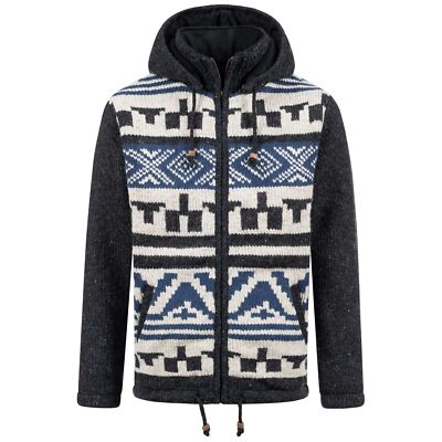 Unisex Strickjacke Wolle Winter Trachten Jacke Atzteken