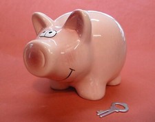 Sparschwein mit Schlüssel Spardose PIGGY Länge 15,5cm  "WUNDERSCHÖN" 78-4079