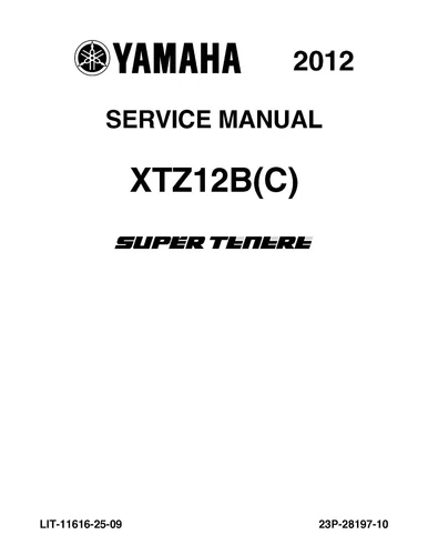 Yamaha service workshop manual 2012 Super Tenere XTZ12B(C).