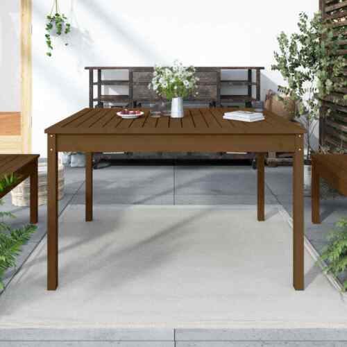 Table de jardin marron miel 121x82,5x76 cm bois massif de pin - Photo 1/8
