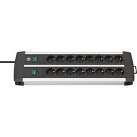 Brennenstuhl Premium-Alu-Line Steckdosenleiste 16-Fach Duo, Schwarz