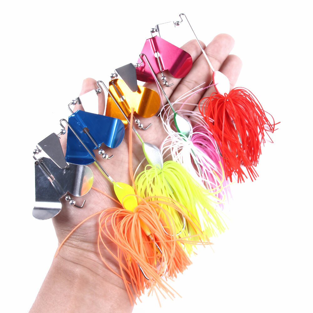 4PCS 11.5cm/22g Spinnerbait Blade Bait Rubber Skirt Buzzbait Fishing Lure Tackle - Image 2