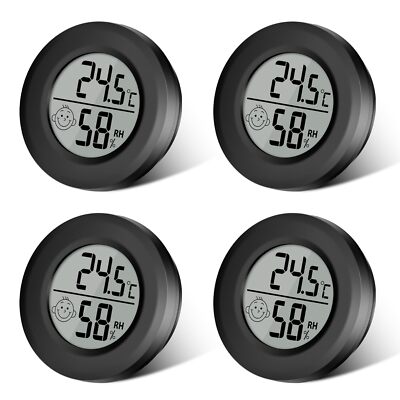 4PCS Mini LCD Digital Thermometer Hygrometer Humidity Temperature Meter Tester