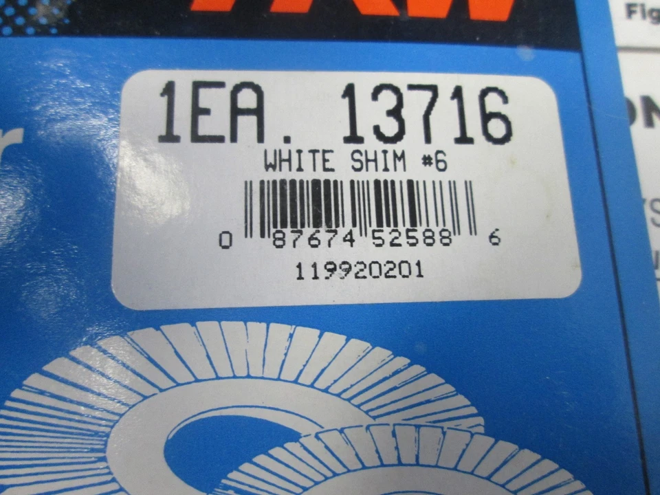 TRW 13716 Rear Alignment Shim # 6 White 1.5 degree Toe Camber 19536 - Image 3 of 4