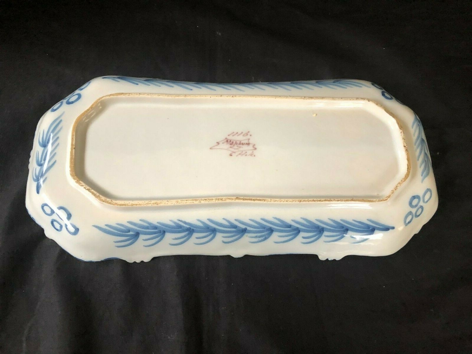 Antique Dutch MAKKUM DELFT herring dish. Marked and signed bottom eBay