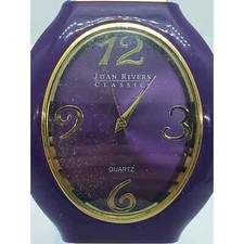 Joan Rivers Classics women's watch. Purple iridescent face, bangle band