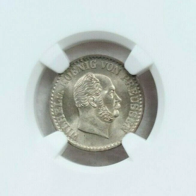 1872 GERMANY 1 SILVER GROSCHEN WILHELM I PRUSSIA NGC MS 64 BLAZING BU LUSTER - Image 3 of 4