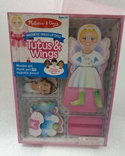 Melissa and Doug Magnetic Dress Up Doll Tutus  Wings. 29 wooden pcs. NEW
