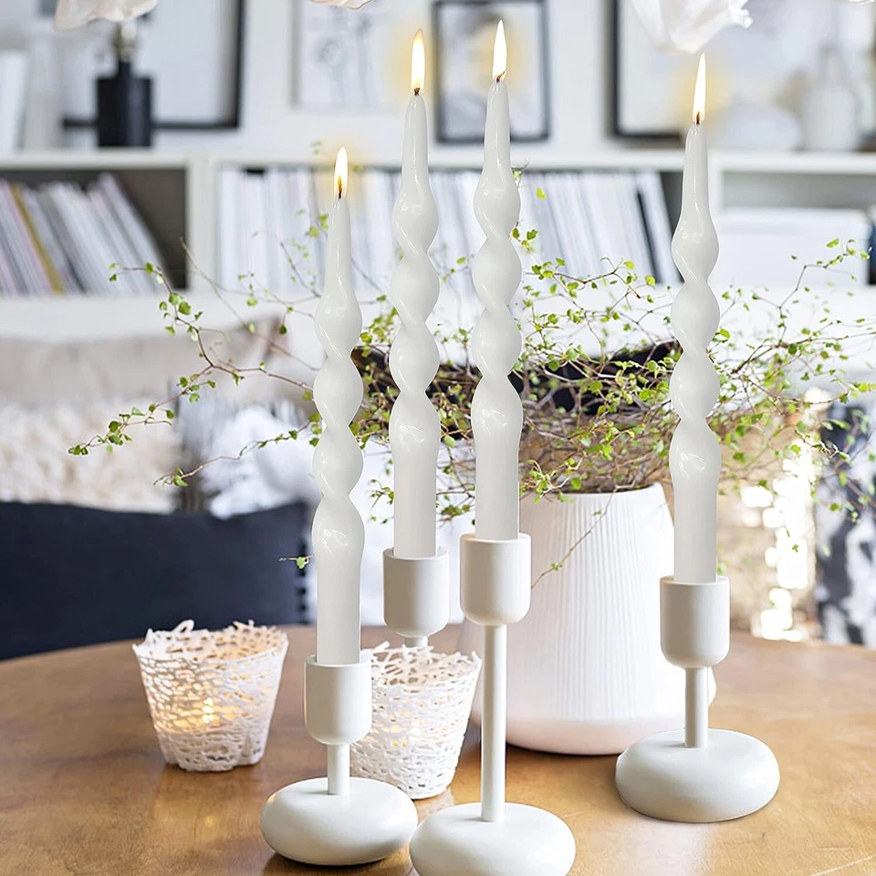 Vela blanca de 9,8" para velas cónicas sin perfume para boda 9,8" Foto 2 de 4