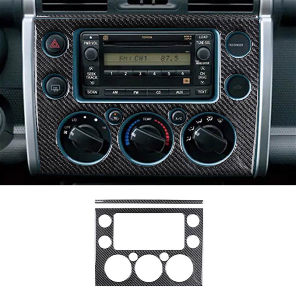 2Pcs Center Control Panel Trim Cover Carbon Fiber For Toyota FJ Curiser 2007-21