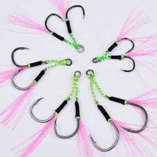 10Pairs Fishing Saltwater Double Assist Jigging Hook Butterfly Jig Fishing Hooks