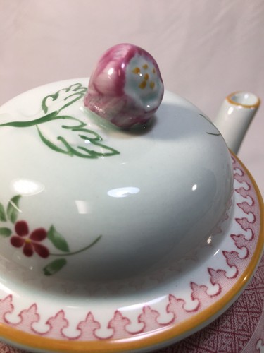 Adams Calyx Ware Lowestoft Mint Green TEA SET (Pot, Creamer, Covered Sugar) - Picture 5 of 9